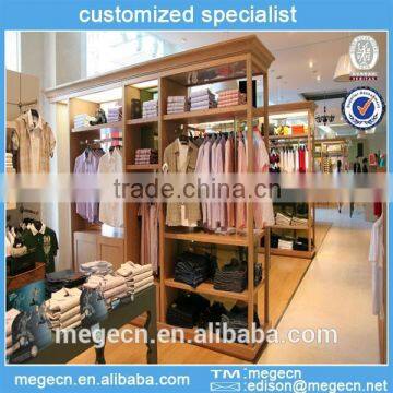 wood clothes display racks for specialty store