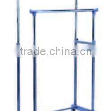 Double bar clothes hanging stand Garment Rack cloth rack