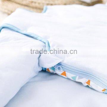 100% Cotton Baby Child Sleeping Bag With Detachable Sleeve for Four Seasons Blue Owl photo-4