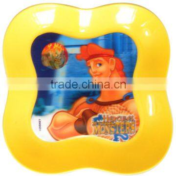 Customized Plastic Charger Plate,3D Lenticular Printing Kids Cartoon Plastic Plate