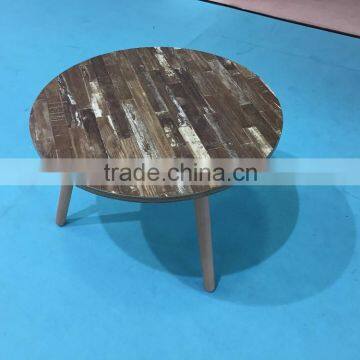 small wooden coffee table with beech wood legs