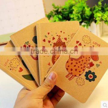 New Cartoon Animals Funny Pocket Paper Notebook/ Kraft Paper Blank Notepad