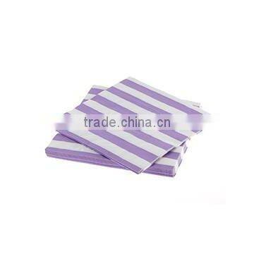 NEW Halloween Party Supplies Decorations Tableware Purple Rugby Stripe Napkins