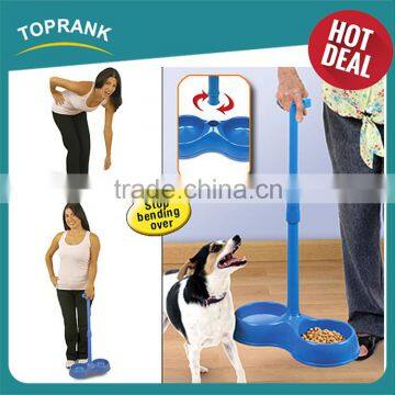 Hot sale easy moving cheap plastic dog bowls with telescopic handle