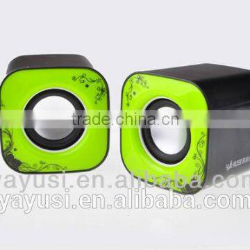 2.0 cheap usb computer speaker With Passive Vibration ,portable mini speaker box