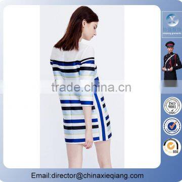 2016 Fashion Ladies Stripe Printed Dress Women Bandage Dress