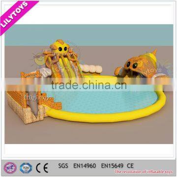 New Inflatable giant water park, commercial ground amusement water park for sale, kids fun water park