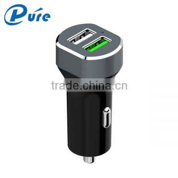 CE RoHS Certified Quick Charge QC2.0 Car Charger 2 Port Car Charger Car Charger With 27W 2 Port USB Car Charger