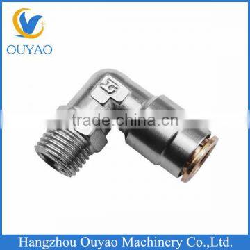 Stainless Steel Compressed L-shape Male Pneumatic Push-in Elbow Fittings