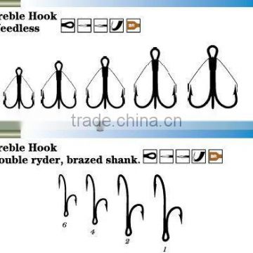 Weedless wholesale Cheap Treble fishing hooks