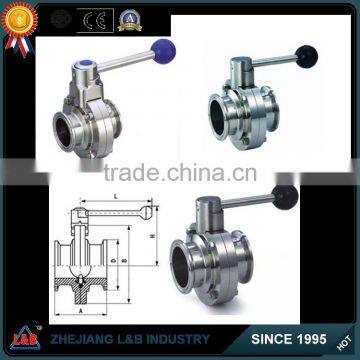 Stainless steel sanitary butterfly valve