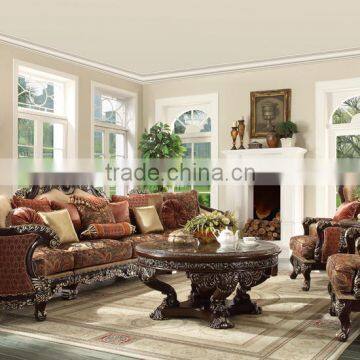 Hand Carved Luxurious French Baroque Living Room Royal Sofa/Pure American Style Sofa Set (MOQ=1 Set)