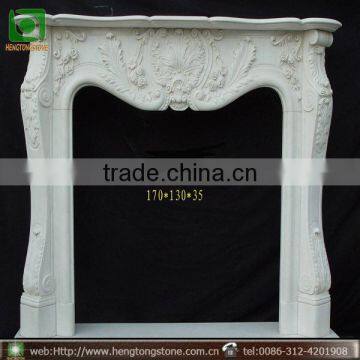 Freestanding White Marble Fireplace Surround