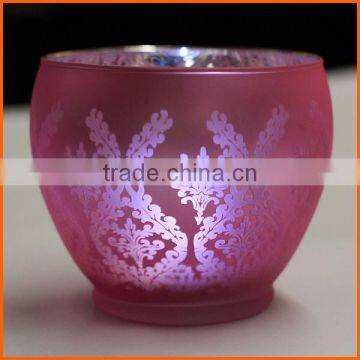 Factory price wholesale frosted glass votive candle holders