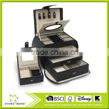 Big Size Sleek Leather Jewelry Box