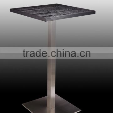 high quality brushed stainless steel tempered glass top cocktail table bar table coffee table LQ- BT203A