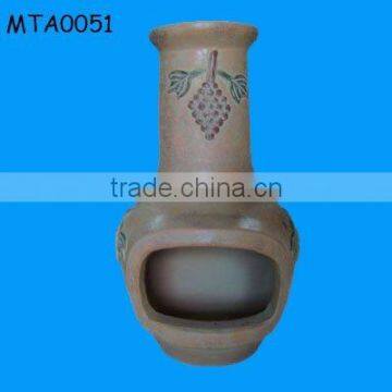 outdoor terracotta chiminea