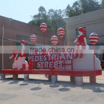 Fiberglass People With Ball Sculpture Statue for Big Plaza Decoration photo-2