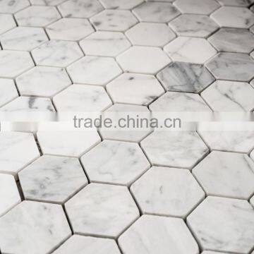 MM-CV244 Discount Interior Wall Designs Natural Stone Marble Hexagon Mosaice Tiles photo-2