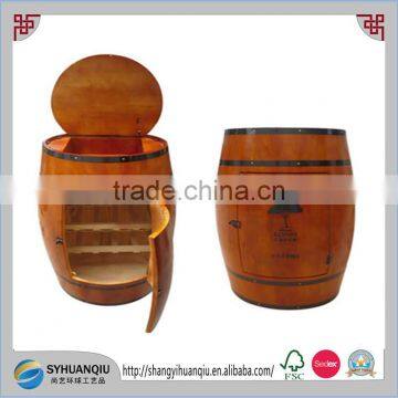 225L wooden wine barrel shape Whiskey Wine barrel shelf