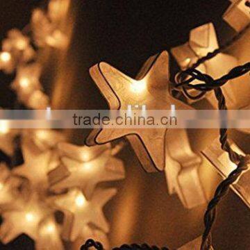 Handmade 20 Star White Color Paper String Lights Wedding Hanging Party Bedroom Fairy Lights photo-2