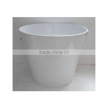 Large Metal Round Bucket in Red Color photo-2