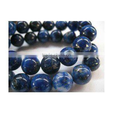 7" 12mm round blue lapis lazuli bracelet