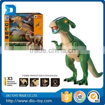 Hot selling bettery operation wild animal dinosaur toy funny for play with light and sound