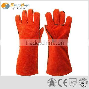 35cm red cowhide leather welding gloves