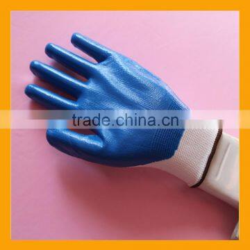 Blue Cheap Smooth Nitrile Coated Gloves, Nitrile Glove Manufacture