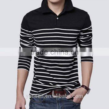 Stripe Long Sleeve Polo Shirt for Men Casual Men's Polo Shirts Full Sleeves Shirt Wholesale photo-3