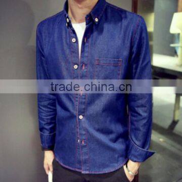 Factory Direct Supply Fashion Man Clothes /High Quality Men Denim Shirt photo-4