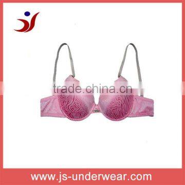 2015 Stylish Sexy Print T Shirt Bra Fancy Satin Lingerie