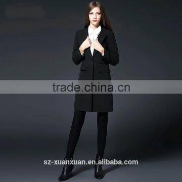 2016 Custom High Quality Fashionable Winner Black Women's Long Coat photo-3