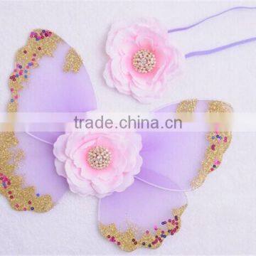 2016 New Style Cute New Born Baby Butterfly Wings and Headband for Taking Photo as Gift photo-4