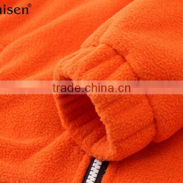 Children Garment Windproof Pocket Zipper-up Orange Polar Fleece Children's Coats photo-5