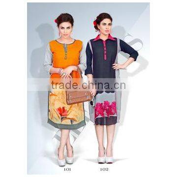 Embroidery Styles Kurtis ( Geo 2 Kurti )/new design woolen kurti/lady kurti/jeans and kurti