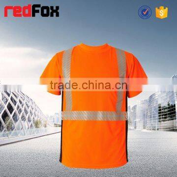 160gsm Net 100% Polyster Safety T-shirt Industrial Safety Red T-shirts Polo Traffic Motorcycle Safety T-shirt photo-3