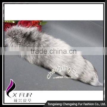 CX-R-29 Wholesale Lovely Decoration For Bag Real Fox Fur Tail Custom Keychain