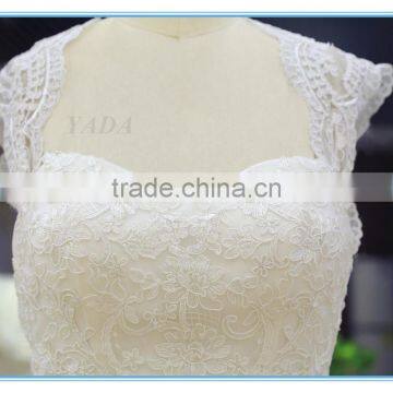 Latest Elegant V-neck Backless Lace Embroidery Mullet Wedding Dress Bridal photo-5