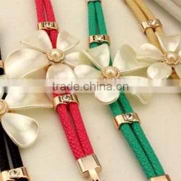 American Summer Leather Flower Bracelets,beach Holiday Gift Bracelets,cheap Promotion Bracelet photo-3