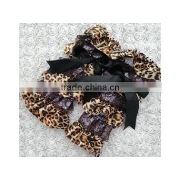 wholesale fancy dress ruffle leopard leg warmers for kids