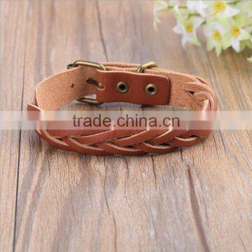 BrownBeans, Womens Casual Brown Braided Leather Comfortable Bracelet