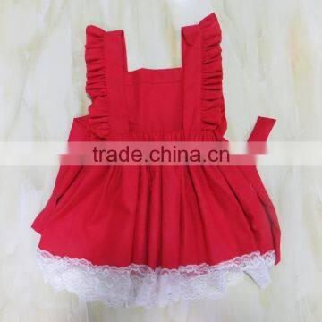 XF-175 Wholesale Kids Cotton New Design Fashion Baby Girls Dress Red Dress photo-2