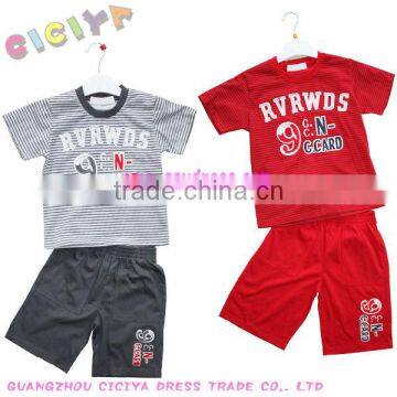 Custom boys pajamas summer designs cotton 2pcs pajamas set for boys