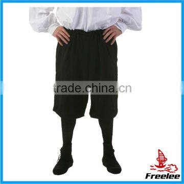 2016 black cotton knee breeches, man costume