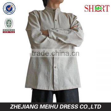 Unisex Men's Hemp Banded Collar Shirt photo-4