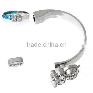 Half Bracelet Bangle Bar With Slider Hook Clasps Owl Halloween Silver Tone 5.8cm x3.2cm 11mm x7mm