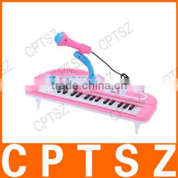 37 Keys Cartoon Mini Electronic Keyboard Music Toy with Microphone and USB Port Educational Electone Gift for Children Kids Babi