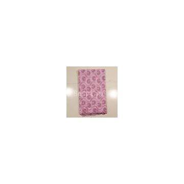 Pink Purple African Embroidery Lace Fabric For Evening Dresses